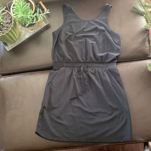 Ladies pull over tank dress in black